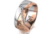 Ring 14 Karat Rot-/Weissgold 8.0 mm diamantmatt 7...