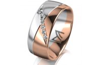 Ring 18 Karat Rot-/Weissgold 8.0 mm poliert 7 Brillanten...