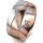 Ring 18 Karat Rot-/Weissgold 8.0 mm poliert 7 Brillanten G vs Gesamt 0,095ct