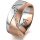 Ring 18 Karat Rot-/Weissgold 8.0 mm sandmatt 7 Brillanten G vs Gesamt 0,095ct