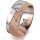 Ring 14 Karat Rot-/Weissgold 8.0 mm kristallmatt 5 Brillanten G vs Gesamt 0,115ct