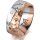 Ring 14 Karat Rot-/Weissgold 8.0 mm diamantmatt 5 Brillanten G vs Gesamt 0,115ct