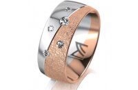 Ring 18 Karat Rot-/Weissgold 8.0 mm kreismatt 5...