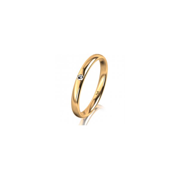 Ring 14 Karat Gelbgold 2.5 mm poliert 1 Brillant G vs 0,025ct