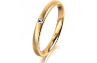 Ring 14 Karat Gelbgold 2.5 mm sandmatt 1 Brillant G vs...