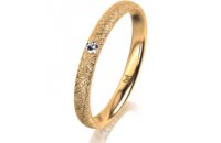 Ring 14 Karat Gelbgold 2.5 mm kristallmatt 1 Brillant G...