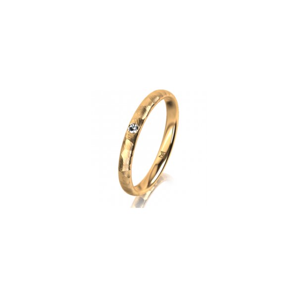 Ring 14 Karat Gelbgold 2.5 mm diamantmatt 1 Brillant G vs 0,025ct