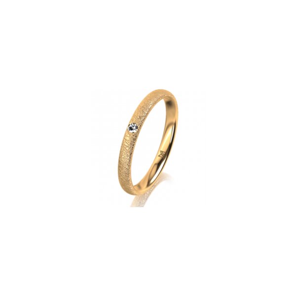 Ring 18 Karat Gelbgold 2.5 mm kreismatt 1 Brillant G vs 0,025ct