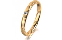 Ring 18 Karat Gelbgold 2.5 mm diamantmatt 1 Brillant G vs...