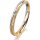 Ring 14 Karat Gelb-/Weissgold 2.5 mm kristallmatt 1 Brillant G vs 0,025ct