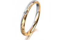 Ring 14 Karat Gelb-/Weissgold 2.5 mm diamantmatt 1...