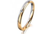 Ring 18 Karat Gelb-/Weissgold 2.5 mm poliert 1 Brillant G...