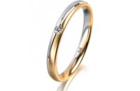 Ring 18 Karat Gelb-/Weissgold 2.5 mm l&auml;ngsmatt 1...