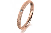 Ring 14 Karat Rotgold 2.5 mm kristallmatt 1 Brillant G vs...