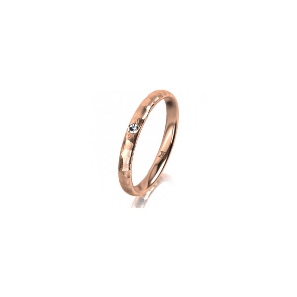 Ring 14 Karat Rotgold 2.5 mm diamantmatt 1 Brillant G vs 0,025ct