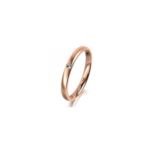 Ring 18 Karat Rotgold 2.5 mm l&auml;ngsmatt 1 Brillant G vs 0,025ct