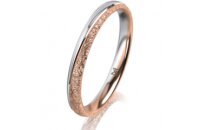 Ring 14 Karat Rot-/Weissgold 2.5 mm kristallmatt