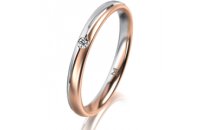 Ring 14 Karat Rot-/Weissgold 2.5 mm l&auml;ngsmatt 1...
