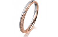 Ring 14 Karat Rot-/Weissgold 2.5 mm kristallmatt 1...
