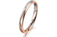 Ring 18 Karat Rot-/Weissgold 2.5 mm l&auml;ngsmatt