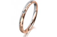 Ring 18 Karat Rot-/Weissgold 2.5 mm diamantmatt 1...