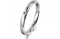 Ring 18 Karat Weissgold 2.5 mm poliert 1 Brillant G vs...