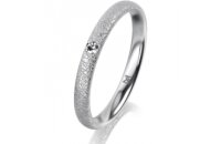 Ring 18 Karat Weissgold 2.5 mm kreismatt 1 Brillant G vs...