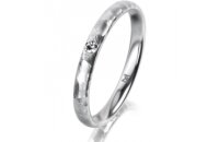 Ring 18 Karat Weissgold 2.5 mm diamantmatt 1 Brillant G...