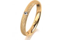 Ring 14 Karat Gelbgold 3.0 mm kreismatt 1 Brillant G vs...