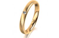 Ring 14 Karat Gelbgold 3.0 mm sandmatt 1 Brillant G vs...