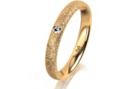 Ring 14 Karat Gelbgold 3.0 mm kristallmatt 1 Brillant G...