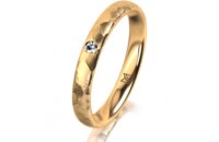 Ring 18 Karat Gelbgold 3.0 mm diamantmatt 1 Brillant G vs...