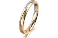 Ring 14 Karat Gelb-/Weissgold 3.0 mm l&auml;ngsmatt
