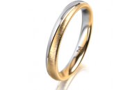 Ring 14 Karat Gelb-/Weissgold 3.0 mm sandmatt