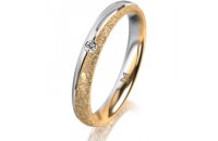 Ring 14 Karat Gelb-/Weissgold 3.0 mm kristallmatt 1...