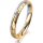 Ring 14 Karat Gelb-/Weissgold 3.0 mm diamantmatt 1 Brillant G vs 0,025ct