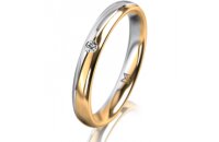 Ring 18 Karat Gelb-/Weissgold 3.0 mm poliert 1 Brillant G...