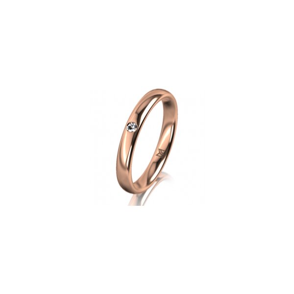 Ring 14 Karat Rotgold 3.0 mm poliert 1 Brillant G vs 0,025ct