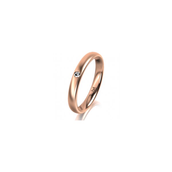 Ring 14 Karat Rotgold 3.0 mm l&auml;ngsmatt 1 Brillant G vs 0,025ct