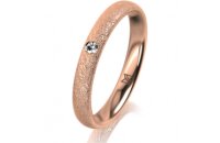 Ring 18 Karat Rotgold 3.0 mm kreismatt 1 Brillant G vs...