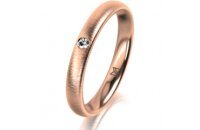 Ring 18 Karat Rotgold 3.0 mm sandmatt 1 Brillant G vs...