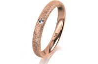 Ring 18 Karat Rotgold 3.0 mm kristallmatt 1 Brillant G vs...
