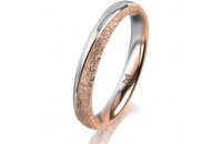 Ring 14 Karat Rot-/Weissgold 3.0 mm kristallmatt