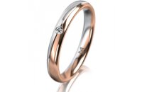 Ring 14 Karat Rot-/Weissgold 3.0 mm poliert 1 Brillant G...
