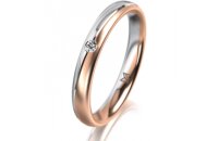 Ring 14 Karat Rot-/Weissgold 3.0 mm l&auml;ngsmatt 1...
