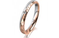 Ring 18 Karat Rot-/Weissgold 3.0 mm diamantmatt 1...