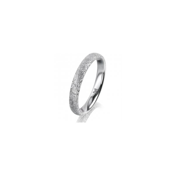 Ring 14 Karat Weissgold 3.0 mm kristallmatt