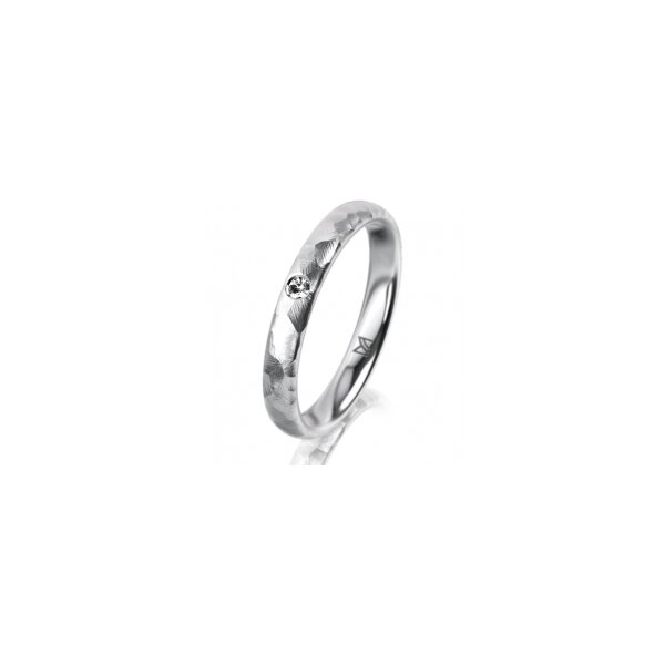 Ring 14 Karat Weissgold 3.0 mm diamantmatt 1 Brillant G vs 0,025ct