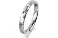 Ring 14 Karat Weissgold 3.0 mm diamantmatt 1 Brillant G...