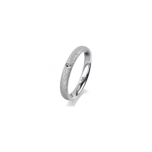 Ring 18 Karat Weissgold 3.0 mm kreismatt 1 Brillant G vs 0,025ct